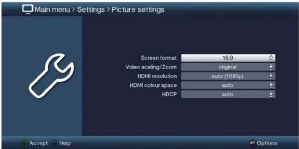 TECHNISAT Technistar S6 - Retrieval of the main menu and menu navigation - 6