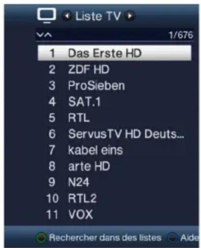 TECHNISAT Technistar S6 - À l'aide du navigateur (liste de programmes) - 1