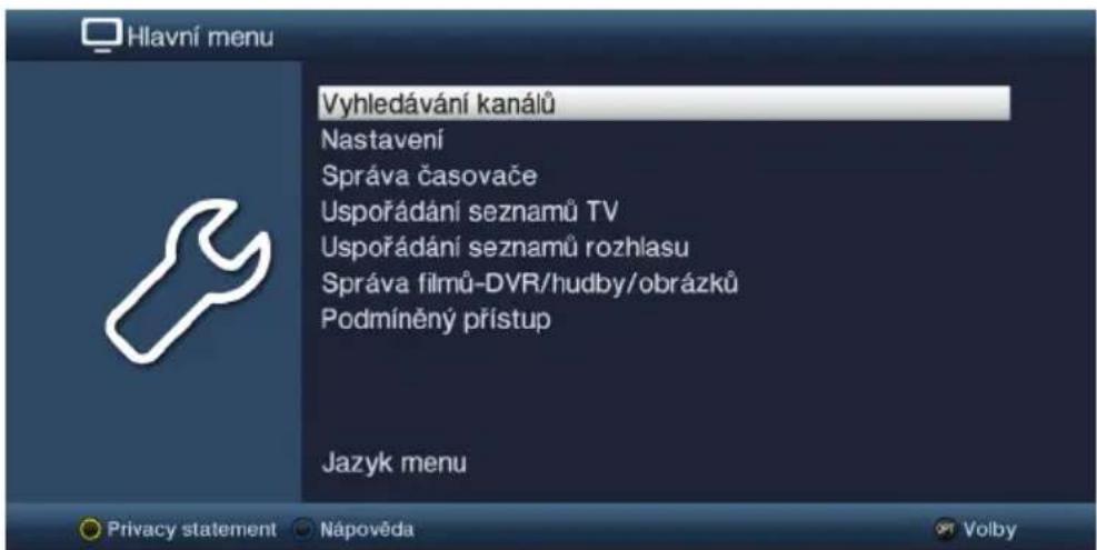TECHNISAT Technistar S6 - Vyvolání hlavního menu a navigace v menu - 1
