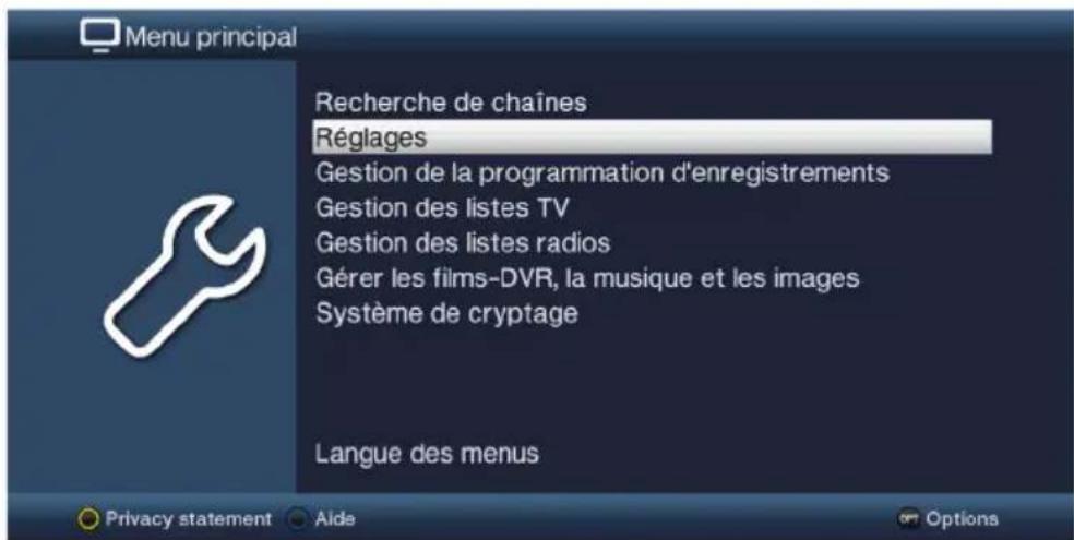 TECHNISAT Technistar S6 - Accès au menu principal et navigation dans les menus - 2