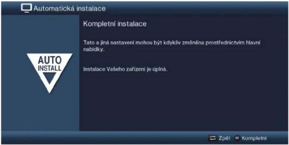 TECHNISAT Technistar S6 - Ukončeni asistenta instalace - 1