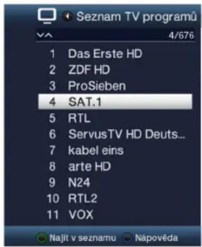 TECHNISAT Technistar S6 - Pomoci navigatoru (Nabidky programu) - 1