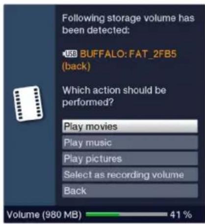 TECHNISAT Technistar S6 - Storage volume selection - 1