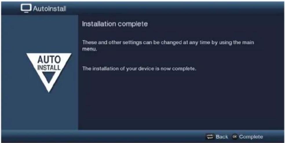 TECHNISAT Technistar S6 - Exiting the installation wizard - 1