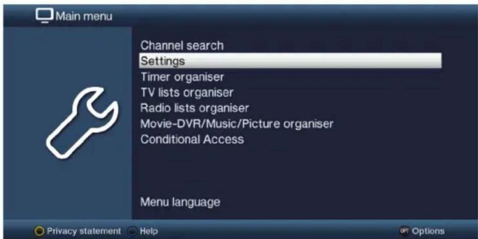 TECHNISAT Technistar S6 - Retrieval of the main menu and menu navigation - 2