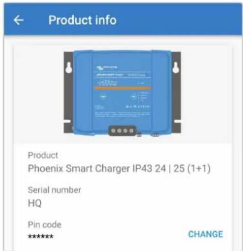 VICTRON ENERGY Phoenix Smart IP43 - Pour modifier le code PIN Bluetooth : - 3