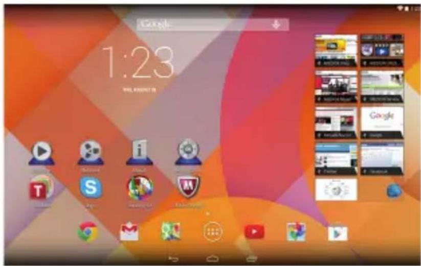 MEDION LifeTab S1033x - Description de l'écran d'accueil - 1