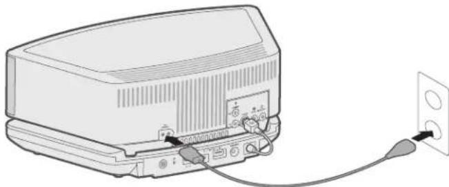 BOSE Wave SoundTouch Pedestal - Conectar el sistema a la fuente de alimentación - 1