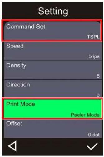 TSC MB240T - Configuration de l'imprimante et définition des options pour le consommable sans doublure - 1