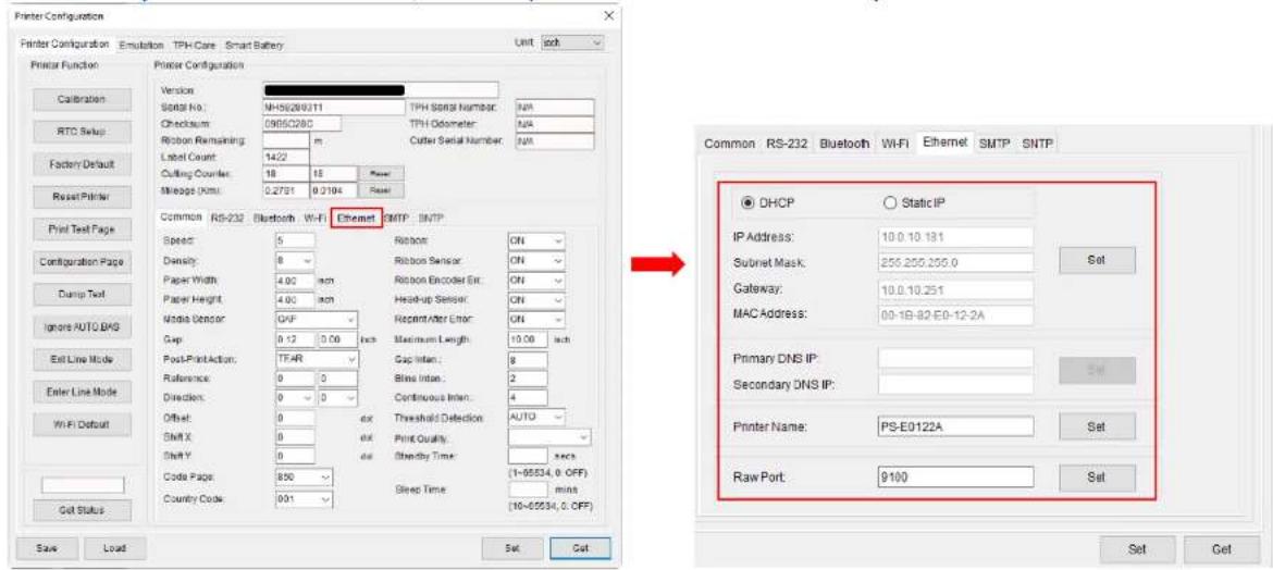 TSC MB240T - Configurer Ethernet et l'ajouter à l'interface de TSC Console - 2