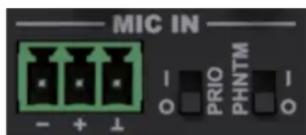 Audac COM108 - 3) Priorité et alimentation fantôme - 1