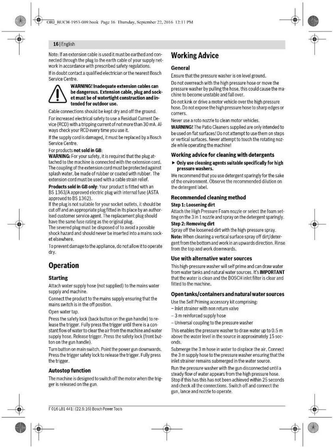 BOSCH AQT 1512+ - For Your Safety - 2