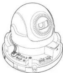 Hanwha XND6085 - Branchement du cable d'alimentation et du cable LAN - 1