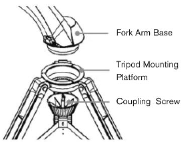 CELESTRON NexStar Evolution 6 - ATTACHING THE FORK ARM TO THE TRIPOD - 1