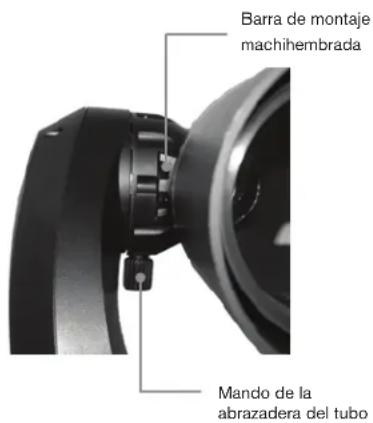 CELESTRON NexStar Evolution 6 - FIJACION DEL TELESCOPIO AL BRAZO EN HORQUILLA - 1