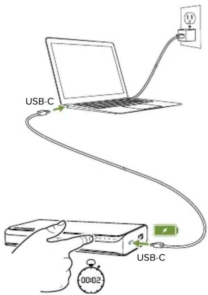Mophie powerstation USBC XXL - Chargement pendant la connexion à un ordinateur portable: - 1