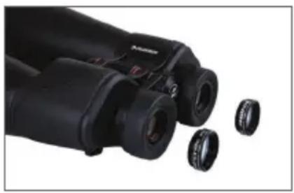 CELESTRON SkyMaster Pro 15x70 - POSIZIONAMENTO DELLE CONCHIGLIE OCULARI - 4