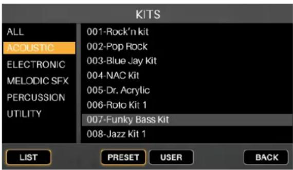 ALESIS Strike - Pour sélectionner un kit : - 2