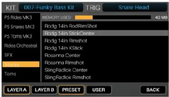 ALESIS Strike - Pour affecter un instrument dans un kit : - 2