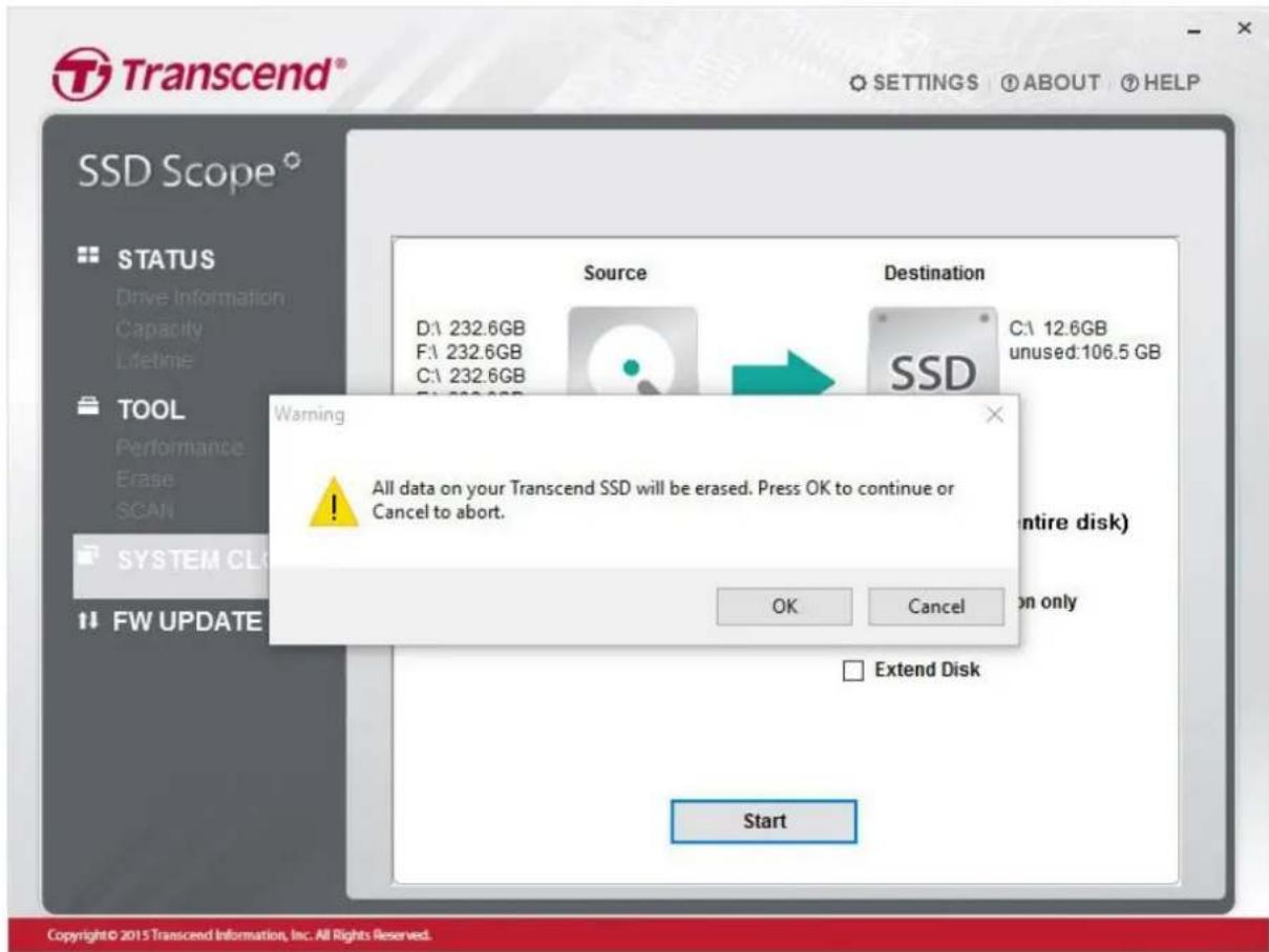 TRANSCEND TS2TMTS830S - ETAPE 2. Demarrer System Clone - 2