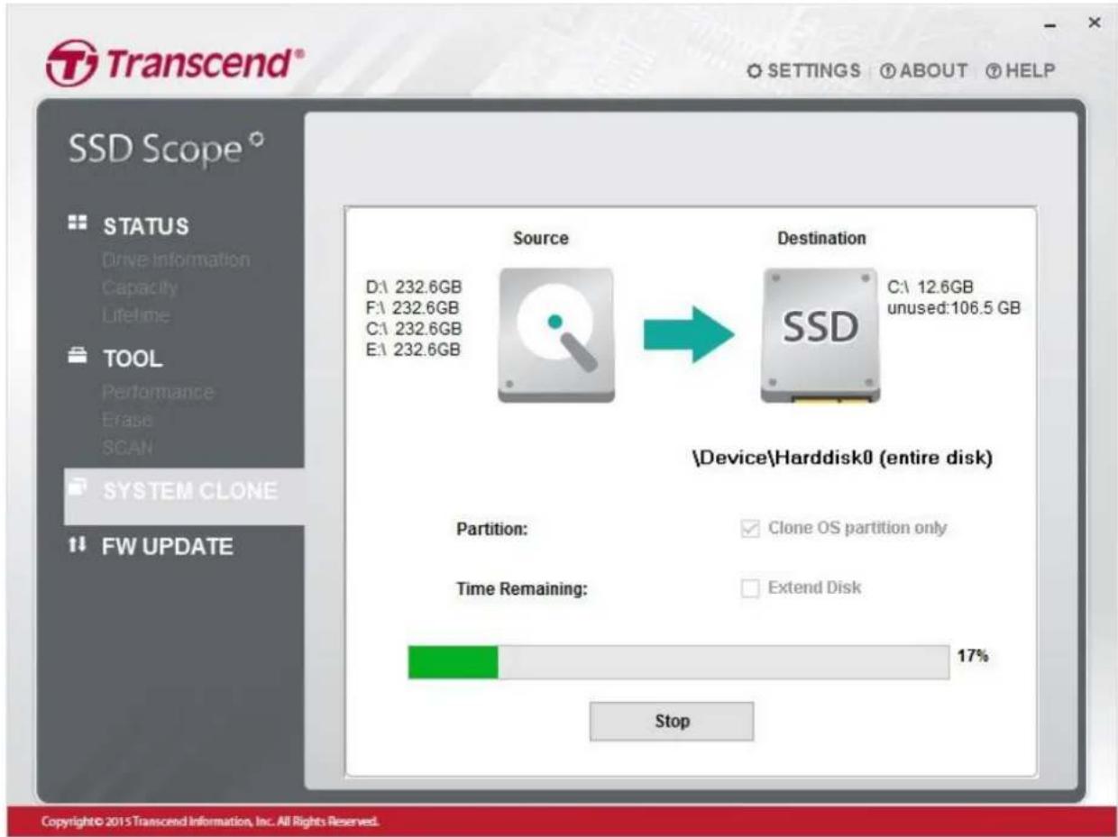 TRANSCEND TS2TMTS830S - ETAPE 2. Demarrer System Clone - 3
