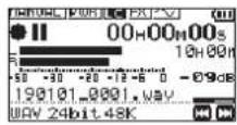 TASCAM DR05X - Usareipulsanti ^+ e-per selezionare l'impostazione e premere il pulsante - 1