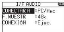 TASCAM DR05X - Use los botones + para elegir I/F RADIUS y pulse - 1