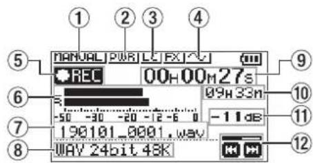 TASCAM DR05X - Durante la grabación o expects de grabación - 1