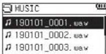TASCAM DR05X - Selezione dei file - 2