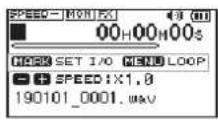 TASCAM DR05X - Einen markierten Abschnitt wiederholt wiedergeben (Loop-Wiedergabe) - 1
