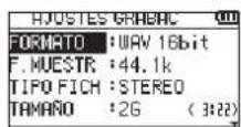 TASCAM DR05X - Uso del menu - 2