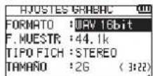 TASCAM DR05X - Uso del menu - 3