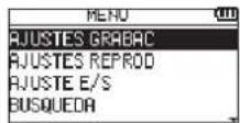 TASCAM DR05X - Uso del menu - 1