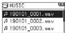 TASCAM DR05X - Dateien auswahlen - 2