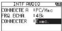 TASCAM DR05X - SélectionnezExec.(Exécuter) pour CONNECTER. - 1