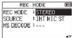 TASCAM DR40X - Setting the recording mode - 2