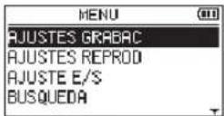 TASCAM DR40X - Uso del menu - 1