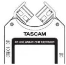 TASCAM DR40X - Impostazione dei microfoni per registrar un suono stereo bianco (posizione X-Y) - 1