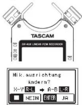TASCAM DR40X - Die Mikrofone auf ein breites Stereofeld ausrichten - 1