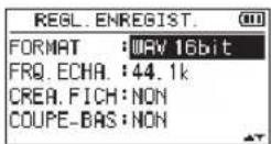 TASCAM DR40X - Emploi du menu - 3