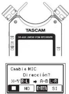 TASCAM DR40X - Ajuste de los micros para grabar un sonido stereo amplio (posicion A-B) - 1
