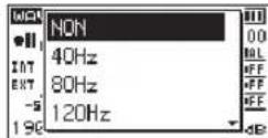 TASCAM DR40X - Emploi du filtrre coupe-bas - 2