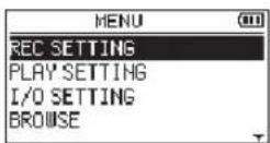 TASCAM DR40X - Using the menu - 1