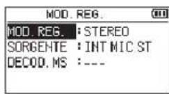 TASCAM DR40X - Impostazione della modalità di registrazione - 1