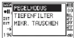 TASCAM DR40X - Einen Modus für die Aussteuerung wahlen - 1
