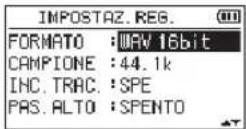 TASCAM DR40X - Uso del menu - 3