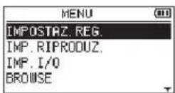 TASCAM DR40X - Uso del menu - 1