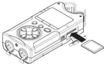 TASCAM DR40X - Insertion d'une carte - 1