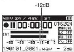 TASCAM DR40X - RECORD [●] プタンを押て録音待機状態にする - 1
