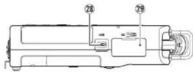 TASCAM DR40X - Right side panel - 1